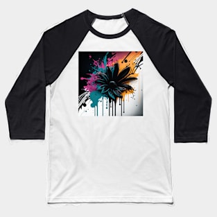 Cosmic Flower Two Splatter Paint Baseball T-Shirt